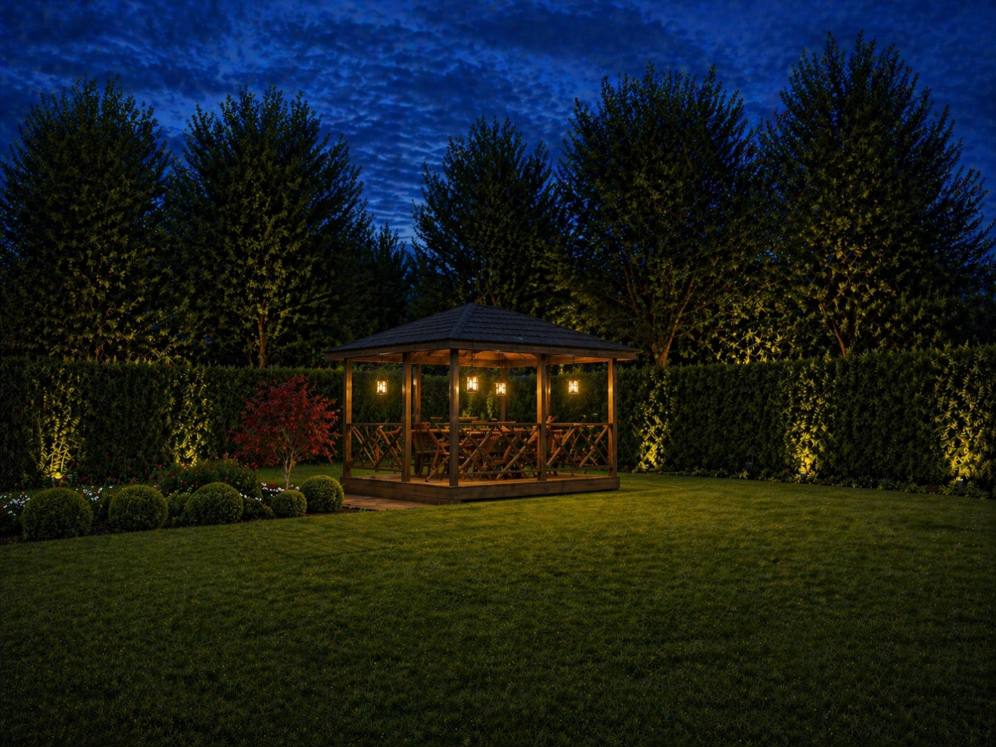 Oświetlenie altany ogrodowej 